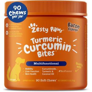 imageZesty Paws Turmeric Curcumin for Dogs  for Hip ampamp Joint Mobility Supports Canine Digestive Cardiovascular ampamp Liver Health  Coconut Oil for Skin Health with 95 Curcuminoids  BioPerine Duck 90 CountBacon