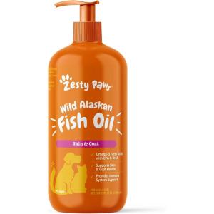 imageZesty Paws Wild Alaskan Fish Oil for Dogs ampamp Cats  Pollock ampamp Salmon Oil Blend  Omega 3 Fatty Acids EPA ampamp DHA for Pets  for Sensitive Skin  Coat Health  Immune System Support  32 fl ozFish Oil