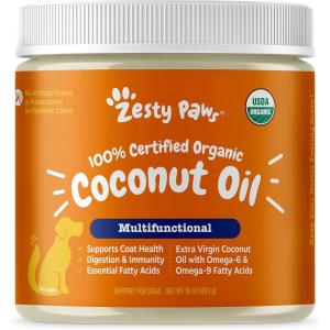 imageCoconut Oil for Dogs  Certified Organic ampamp Virgin Superfood Supplement  Digestive ampamp Immune Support  16 OZ