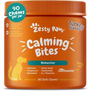 imageZesty Paws Calming Chews for Dogs  for Everyday Stress Relaxation Composure and Separation 90 Count TurkeyTurkey