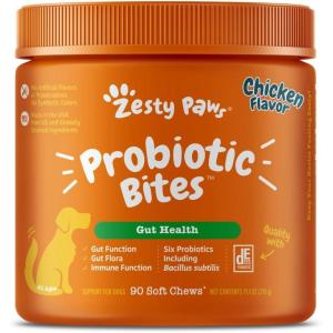 imageZesty Paws Probiotics for Dogs  Digestive Enzymes for Gut Flora Digestive Health Diarrhea ampamp Bowel Support  Clinically Studied DE111  Dog Supplement Soft Chew for Pet Immune System  PumpkinChicken