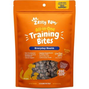 imageZesty Paws Training Treats for Dogs ampamp Puppies  Healthy Dog Treats for Hip Joint ampamp Muscle Health  Puppy Training Treats  for All Breeds and Ages  Dog Treats for Training  Bacon Flavor  12ozPeanut Butter