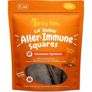 imageZesty Paws Flavored Soft Chews  AllerImmune for Dogs with Turmeric Licorice Root and Premium EpiCor Fiber Dog Supplements for Seasonal Pollen Allergy Support Pet Immune System Booster 10 oz