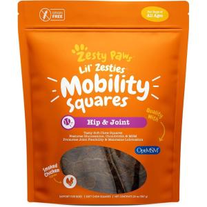imageZesty Paws Mobility Squares  Hip and Joint Flavored Soft Chew for Dogs with Glucosamine Chondroitin ampamp MSM Dog Mobility Supplement for HIPS ampamp Joints Cartilage Support Plus Green Lipped Mussel 20 oz