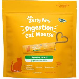 imageZesty Paws Omega Cat Mousse Squeezable Cat Treats  with Seaweed Omega Fatty Acids Antioxidants Vitamins ampamp Minerals  Skin ampamp Coat Support for Cats  Tuna Fish Flavor  18 CountChicken