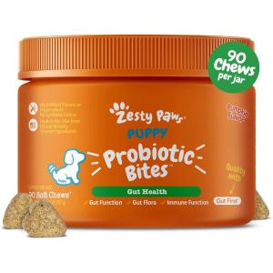 imageZesty Paws Puppy Probiotics for Dogs  for Digestive Health Gut Flora ampamp Immune System Support  Dog Probiotics for Puppies with Bacillus subtilis ampamp Pumpkin  90 Count